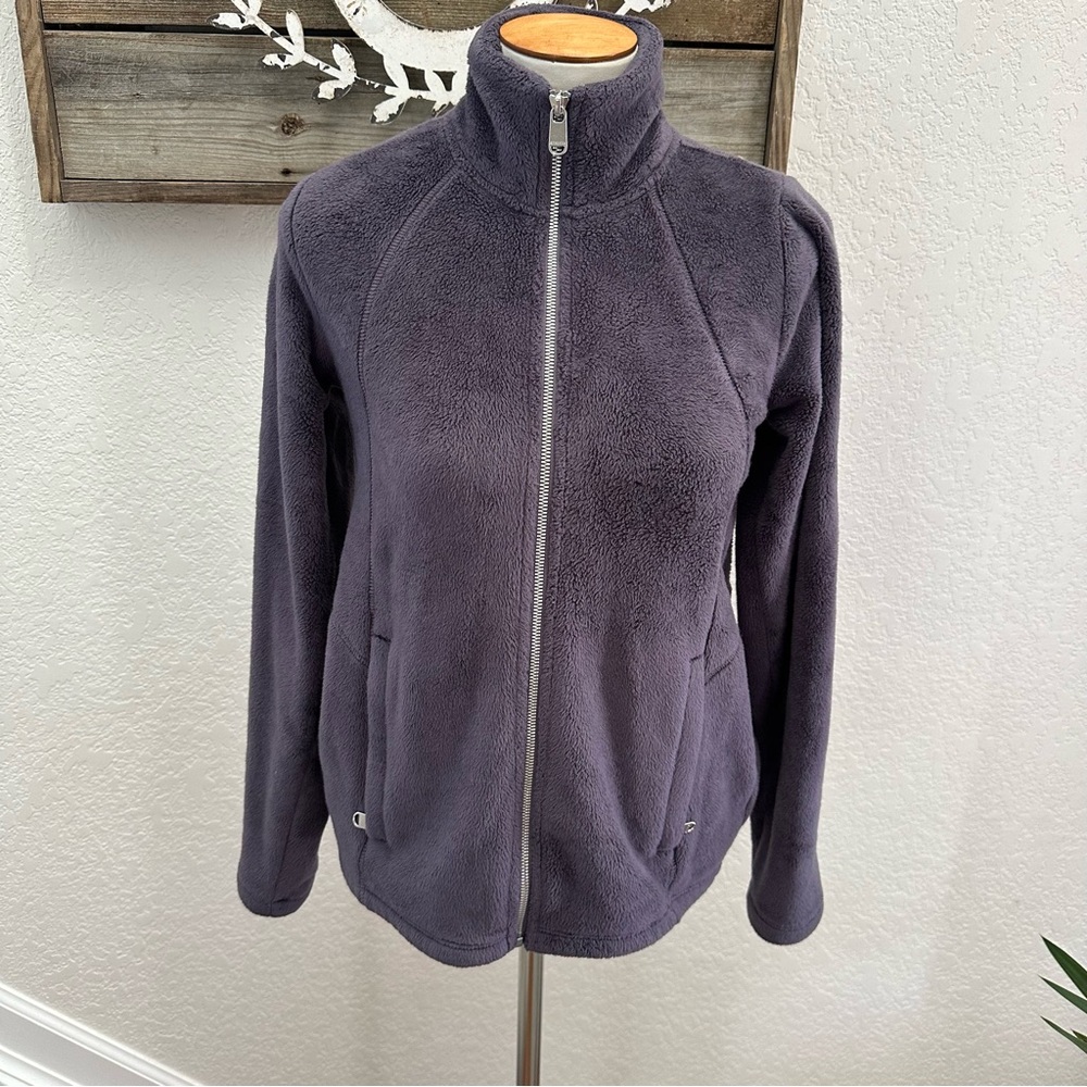 Athleta DOUBLE‎ COZY KARMA RECOVER FULL ZIP fuzzy fleece full zip jacket size XS